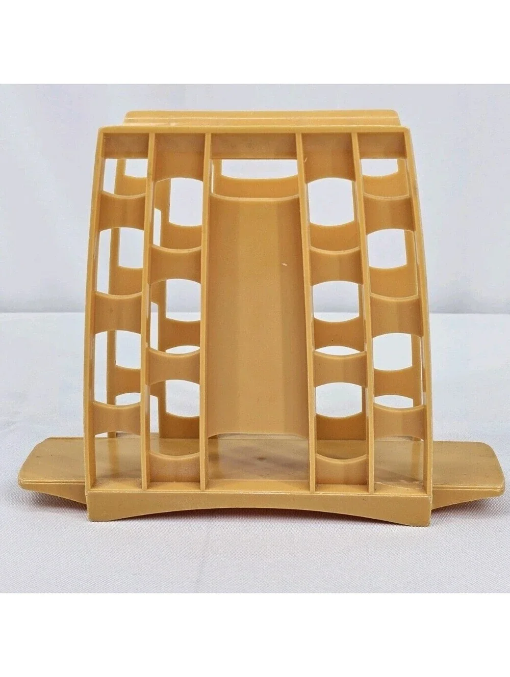 Vintage Harvest Gold Plastic Napkin Holder Retro Floral Decal 1970 Kitchen Decor